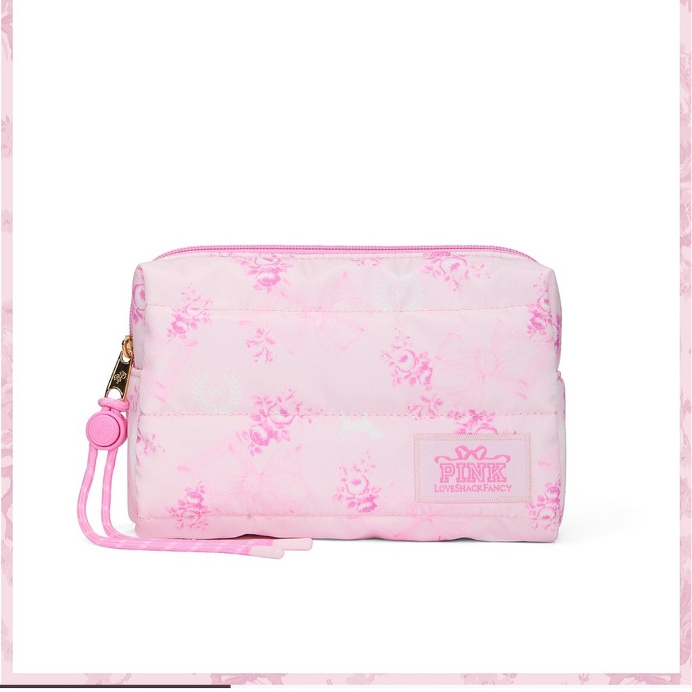 LoveShackFancy Pink Floral Bath & Body Bag